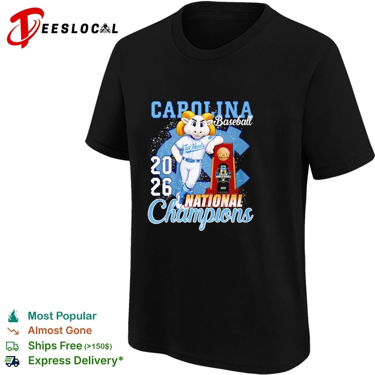 Carolina Baseball 2026 National Champions T-shirt