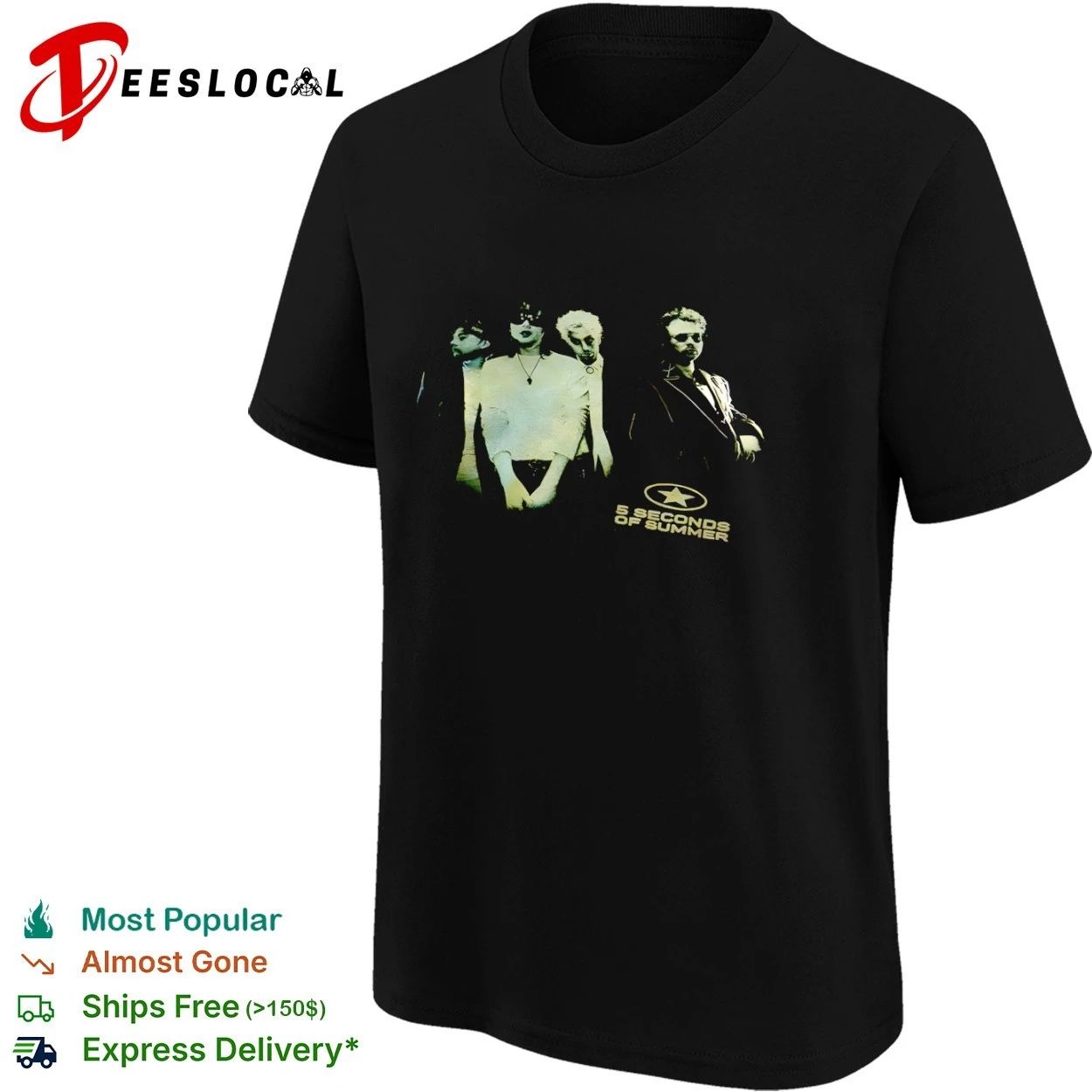 5 Seconds of Summer Band Members 5SOS T-shirt