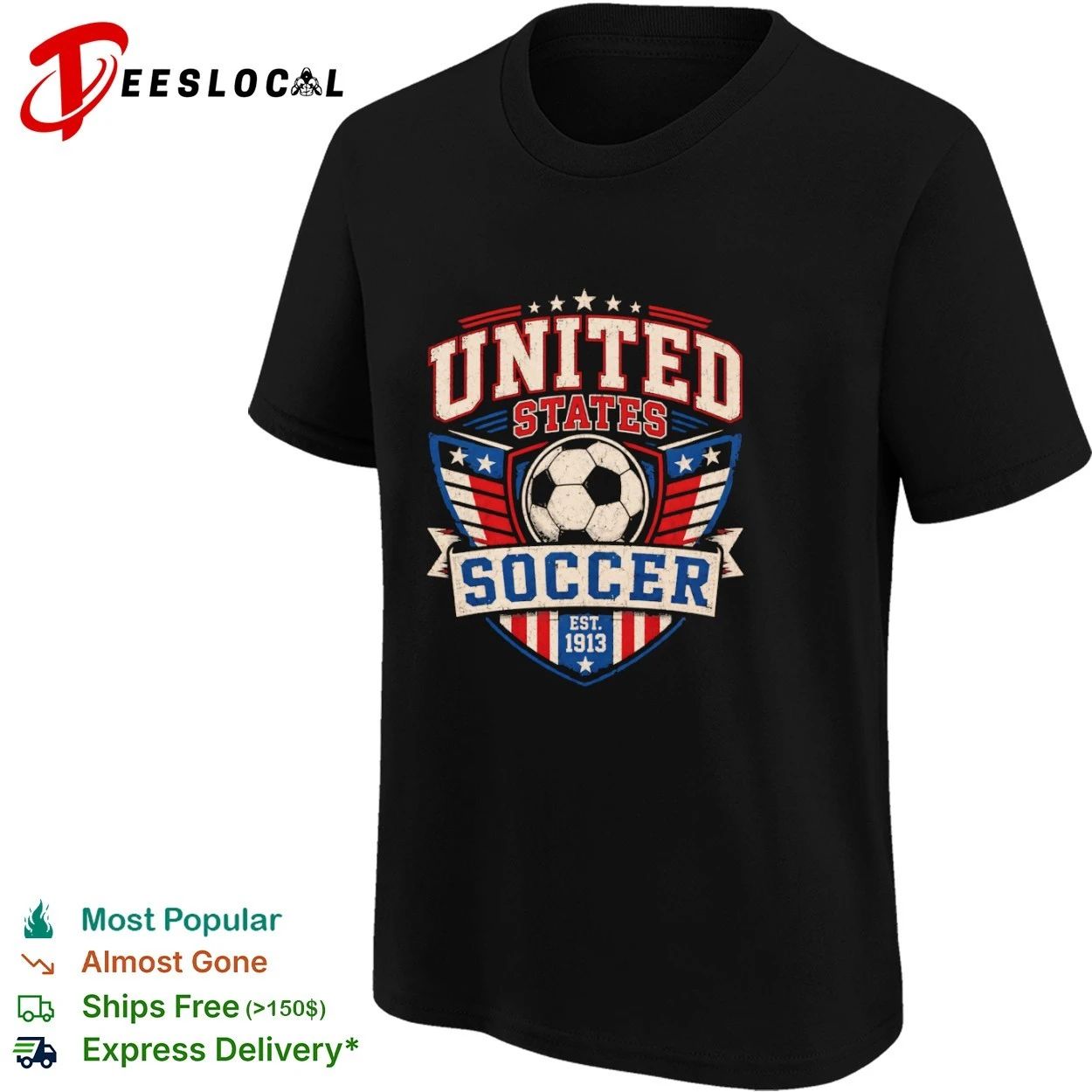 United States Soccer Est 1913 Patriotic Shield T-shirt