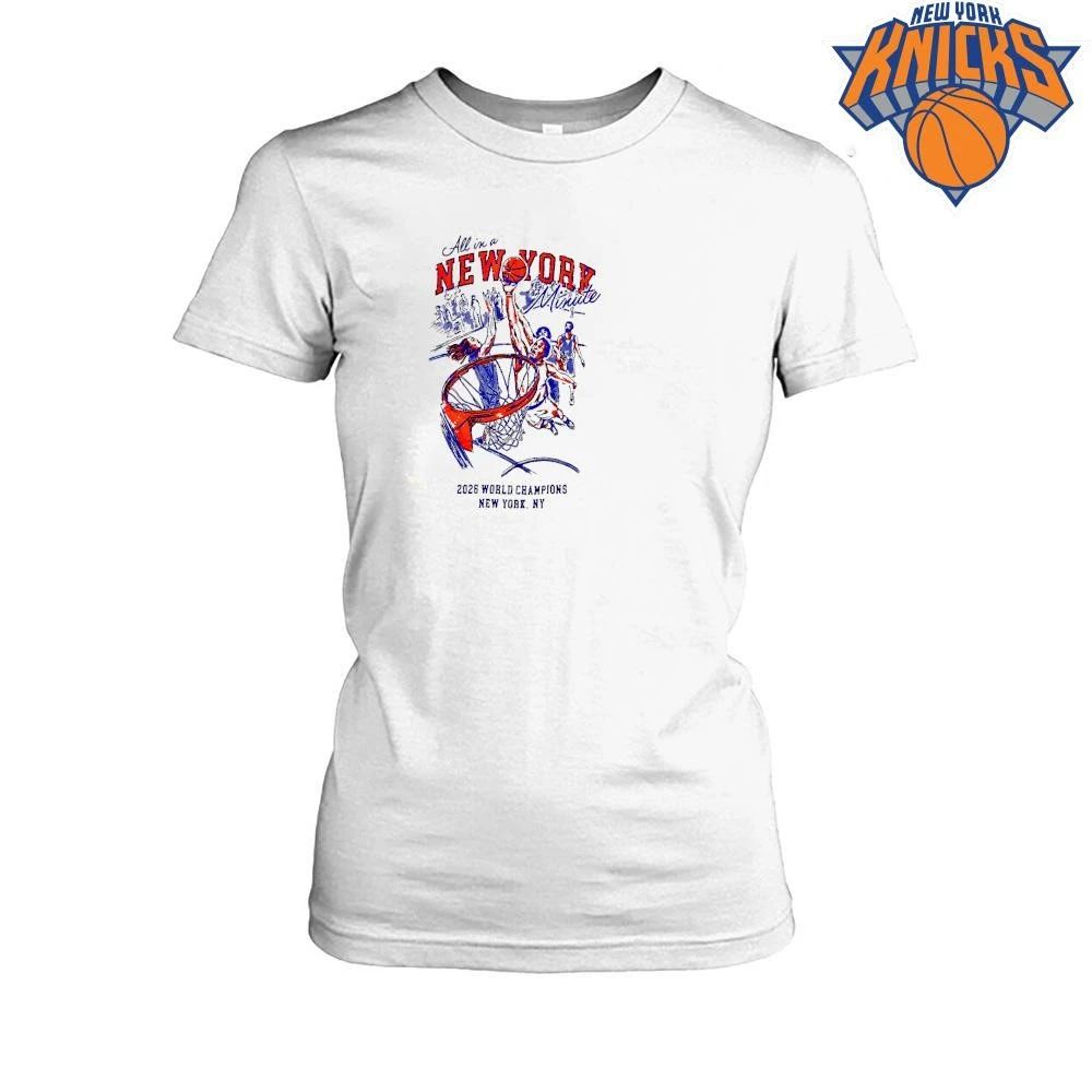 All In A New York Minute 2026 World Champions Basketball Sketch Shirt