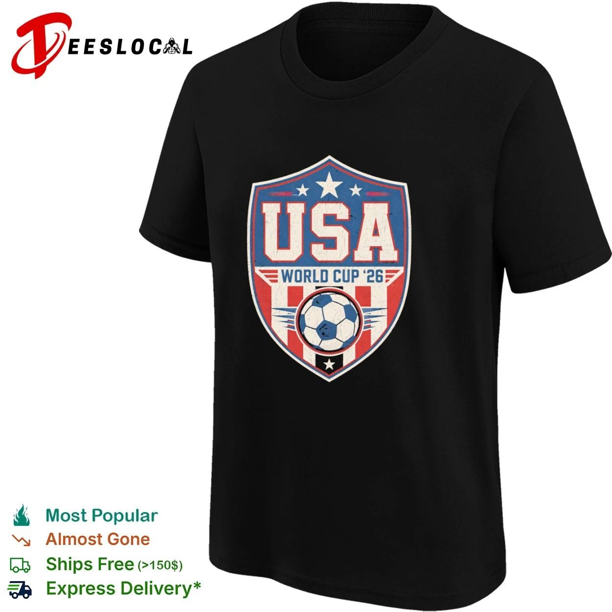 USA World Cup 26 Soccer Shield T-shirt