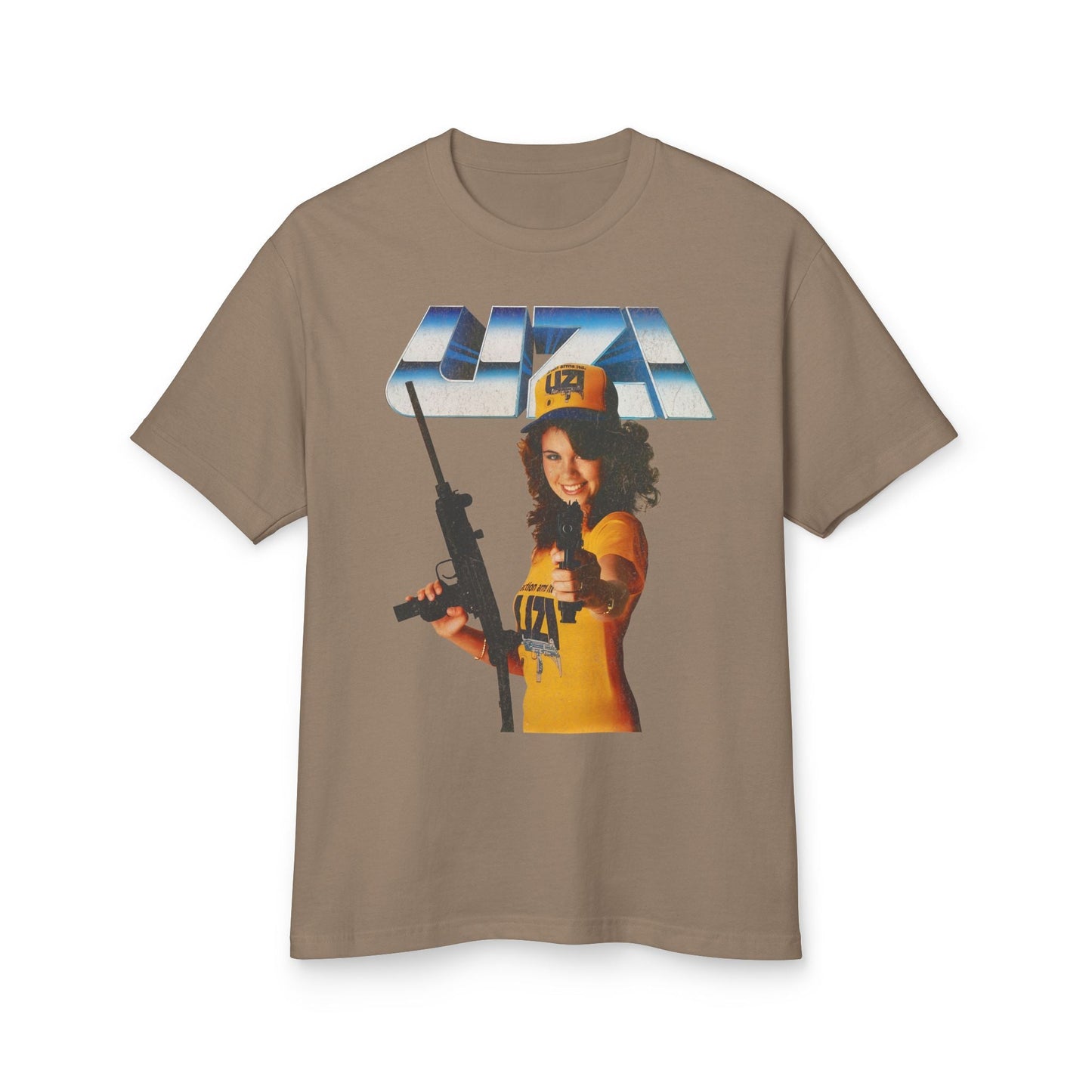 Vintage 80s Retro Gun Ad Graphic Tee.