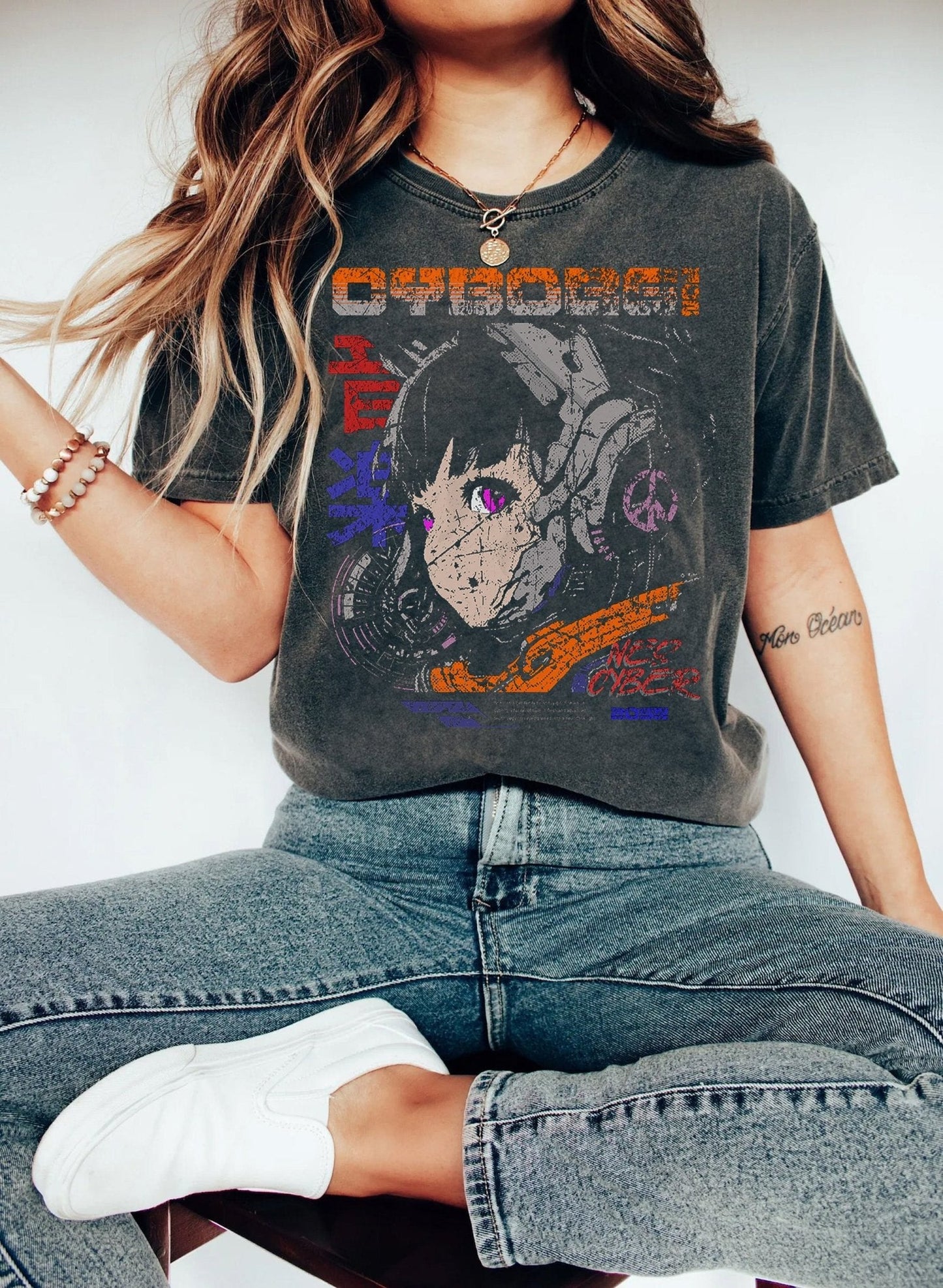 Vintage CYBORG T-shirt. Retro Graphic Tee. Manga Anime Lovers Tee.