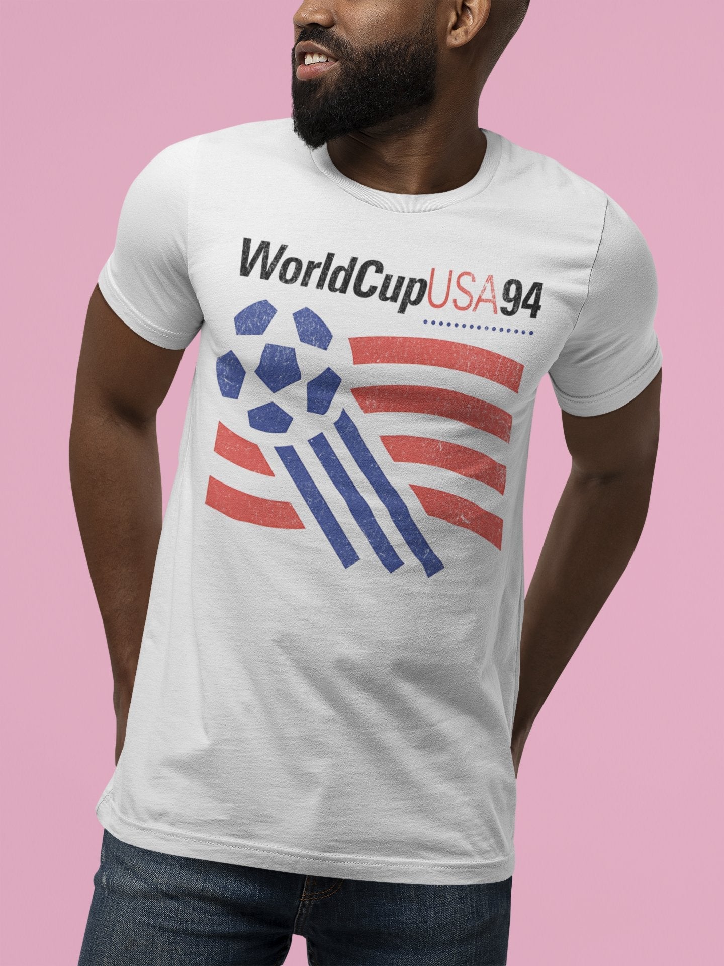 Vintage WorldCup 94 USA Retro Soccer Football Tee.