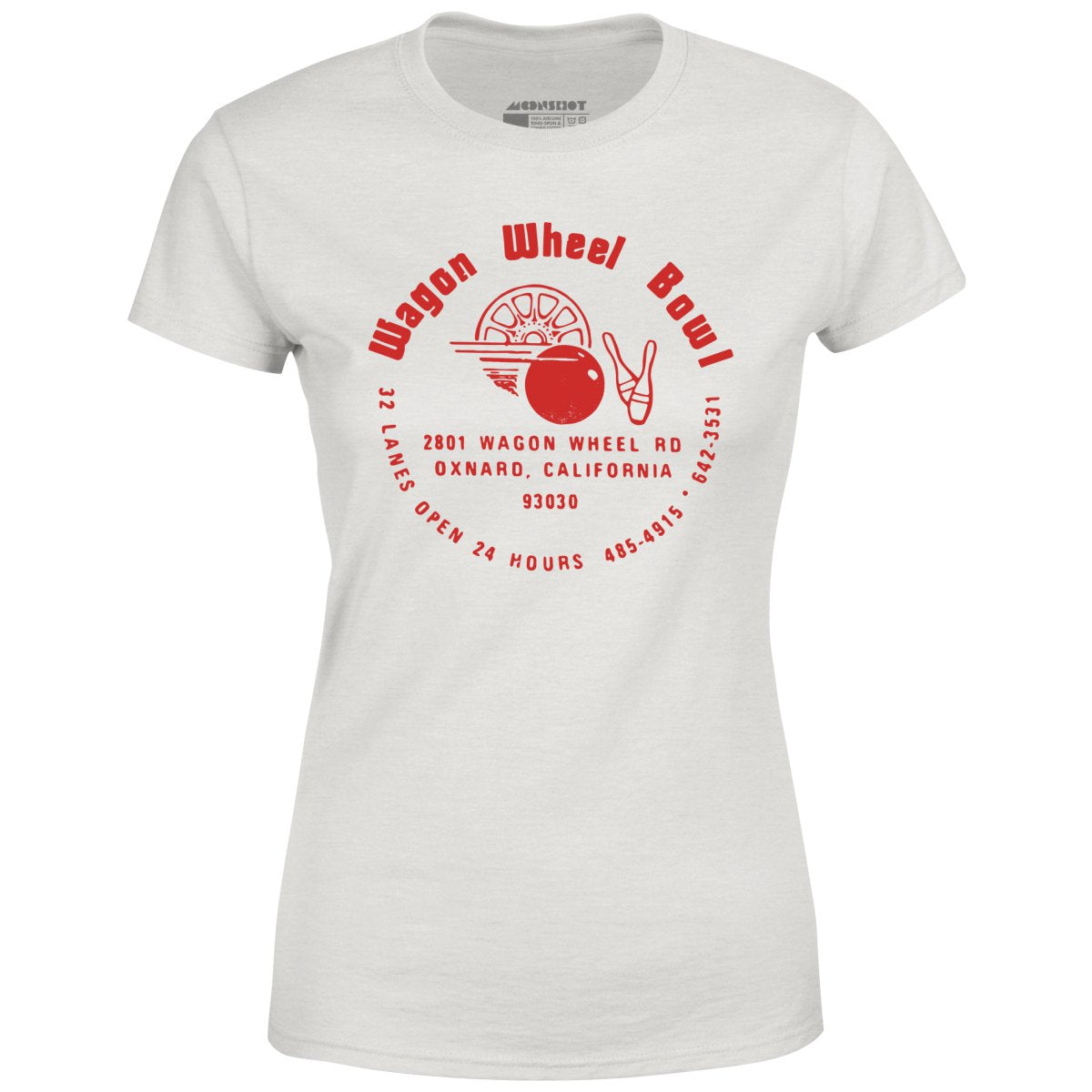 Wagon Wheel Bowl - Oxnard, CA - Vintage Bowling Alley - Women's T-Shirt