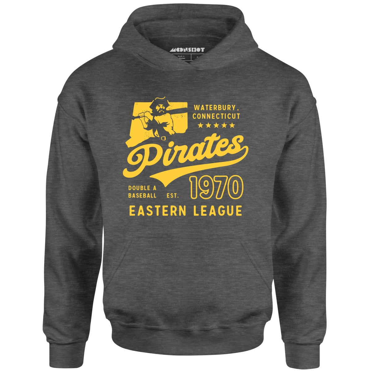 Waterbury Pirates - Connecticut - Vintage Defunct Baseball Teams - Unisex Hoodie
