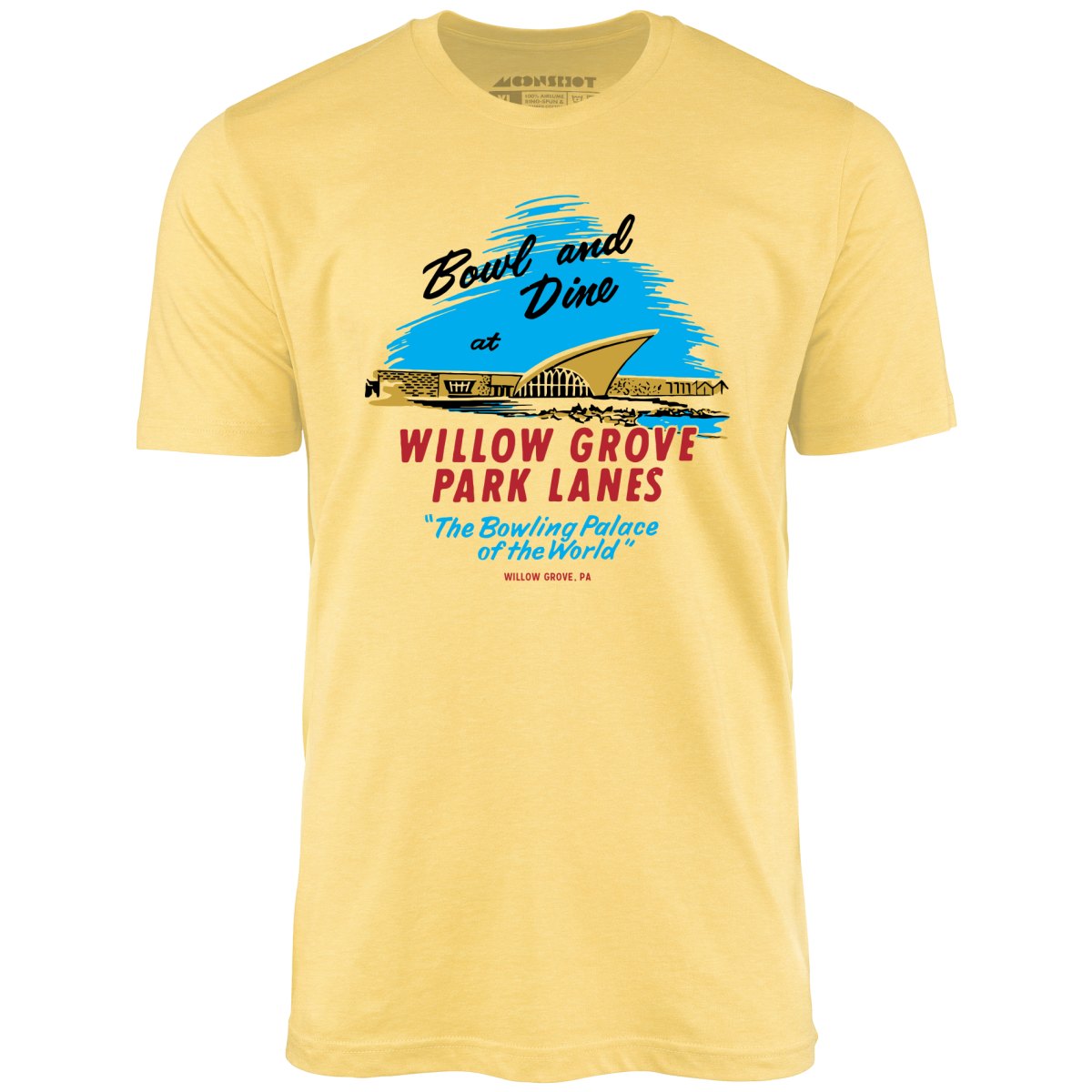 Willow Grove Park Lanes - Willow Grove, PA - Vintage Bowling Alley - Unisex T-Shirt