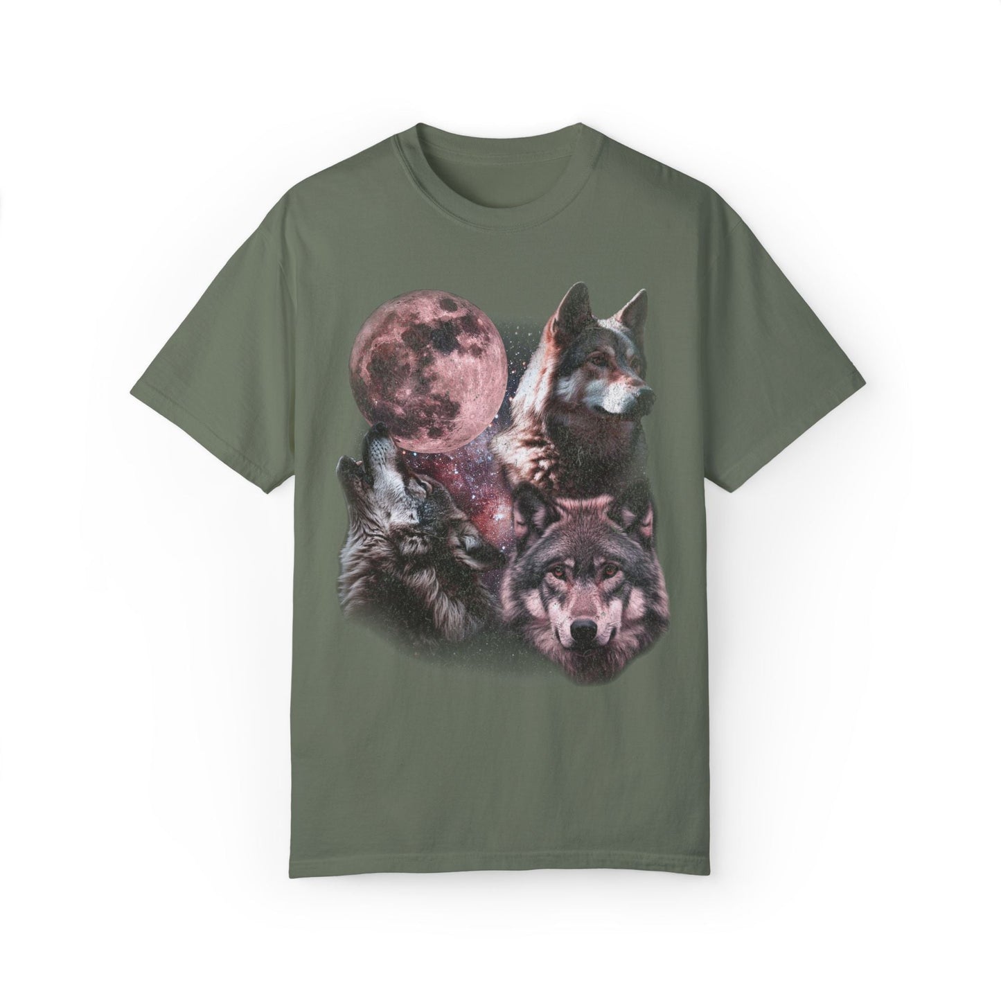 Retro Wolves and The Moon Vintage Graphic Tee.