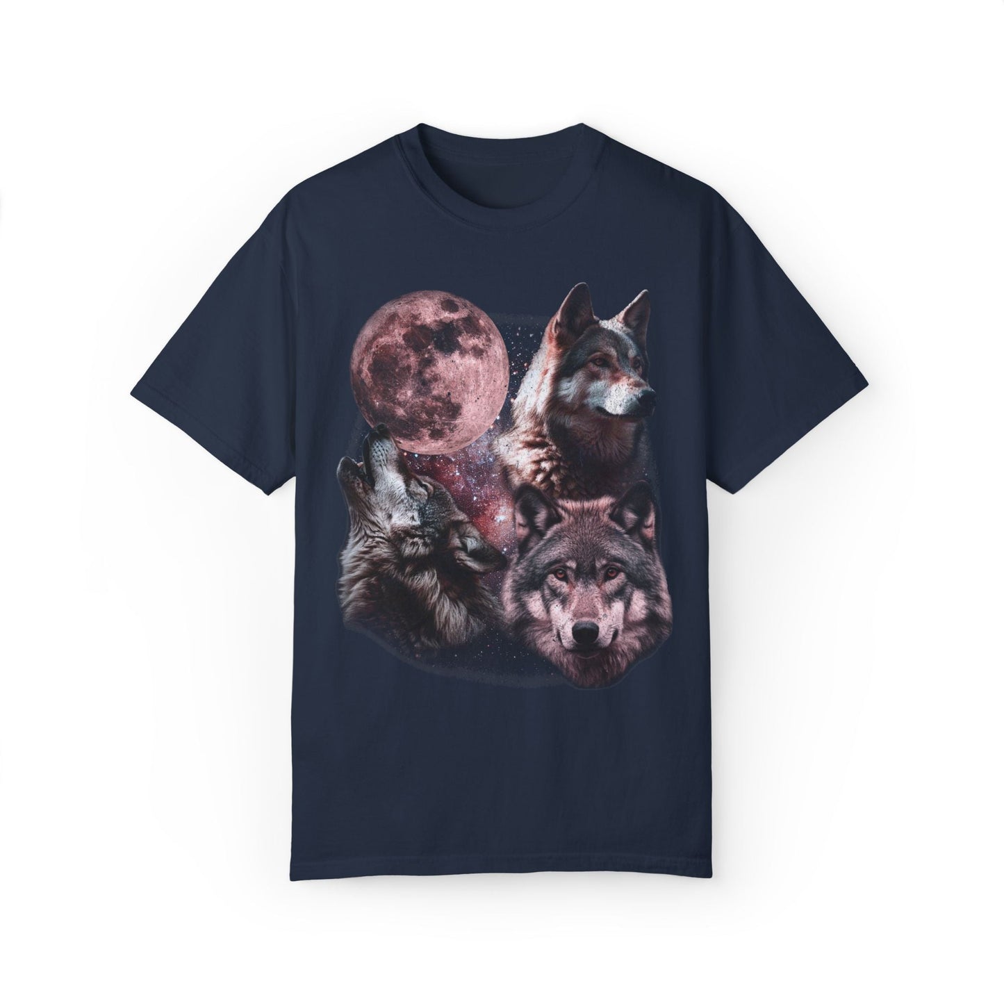 Retro Wolves and The Moon Vintage Graphic Tee.