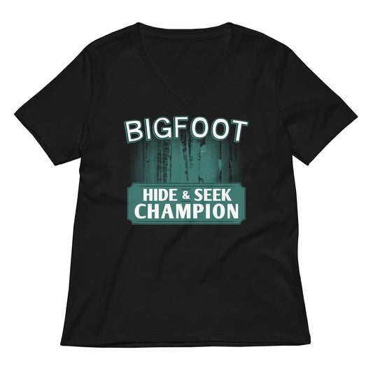 Bigfoot Hide And Seek Champion Women's V-Neck Tee