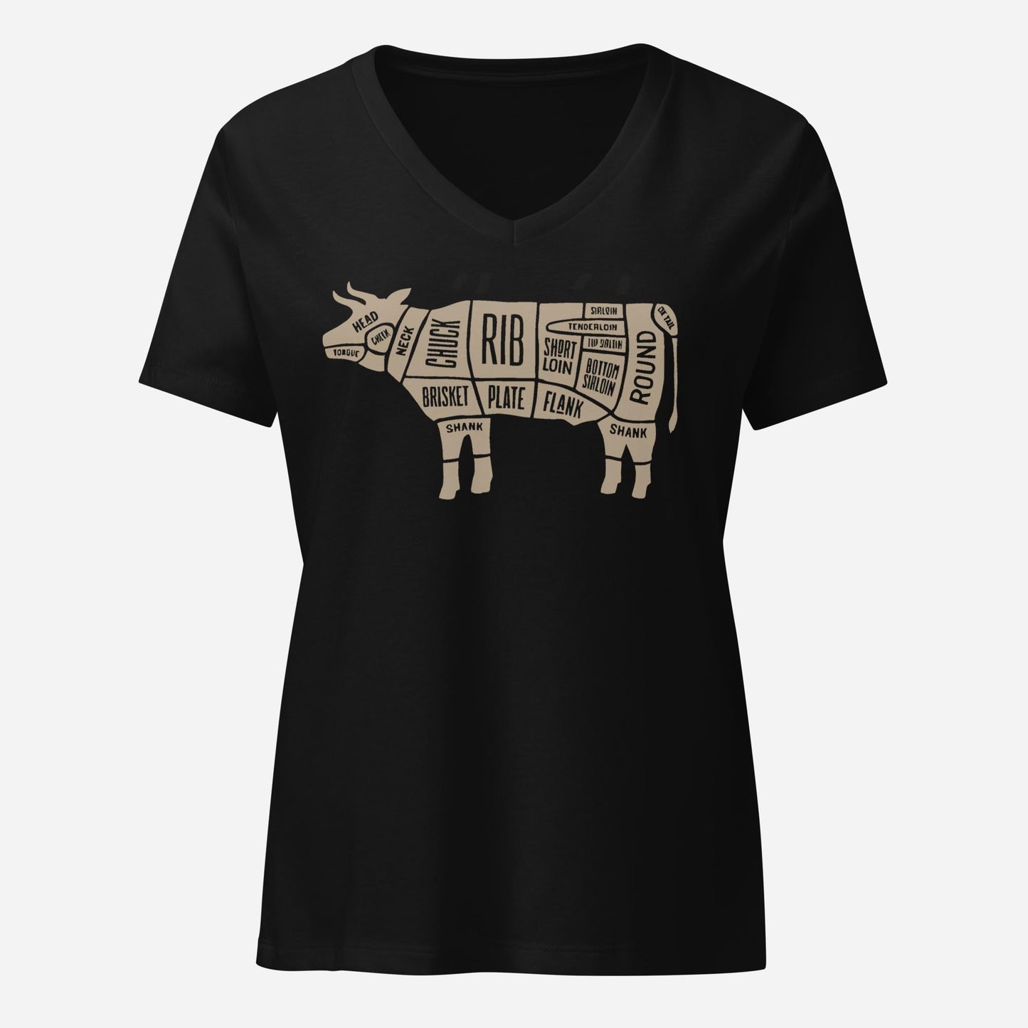 Beef Butcher Diagram Women’s Relaxed V-neck Tee