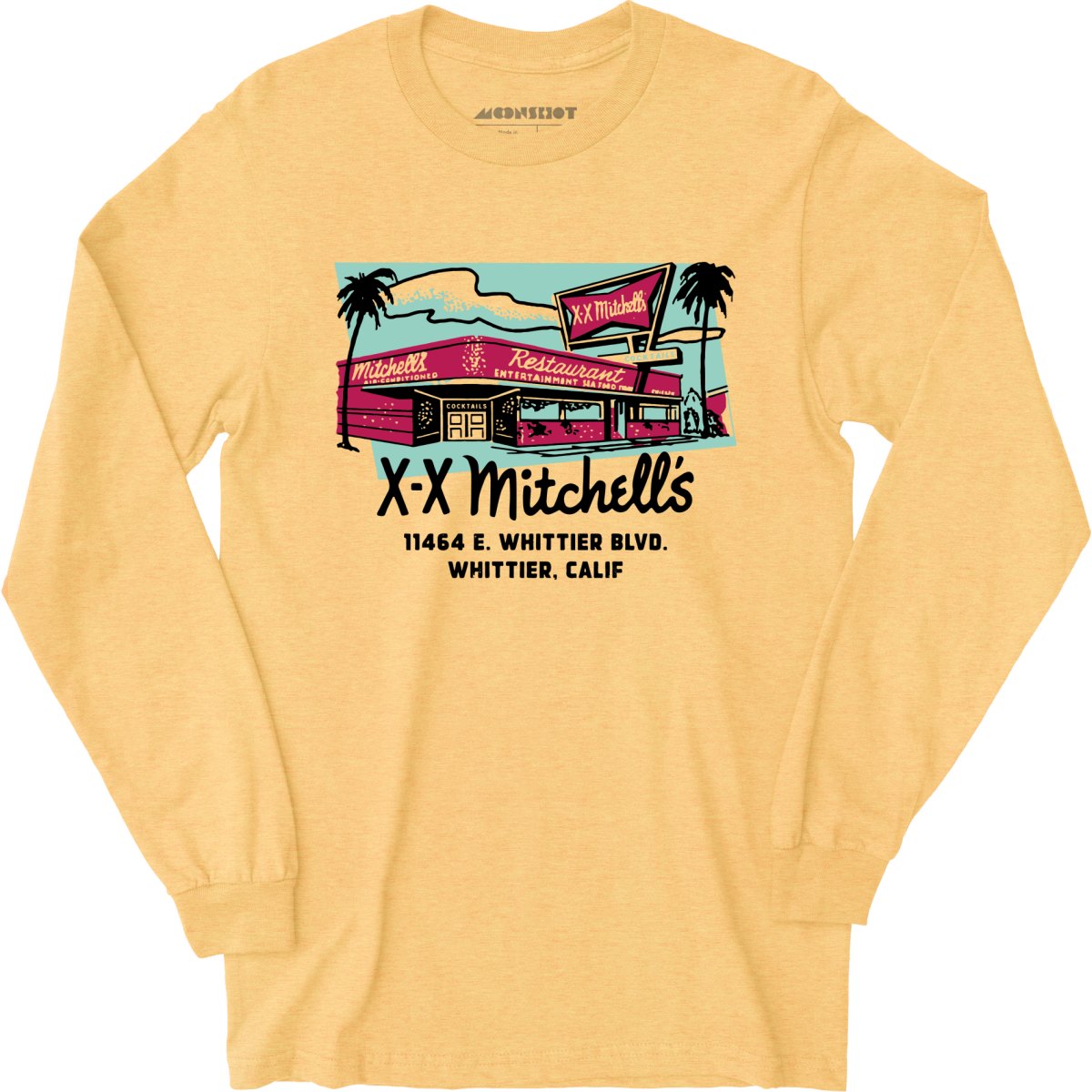 X-X Mitchell's - Whittier, CA - Vintage Restaurant - Long Sleeve T-Shirt