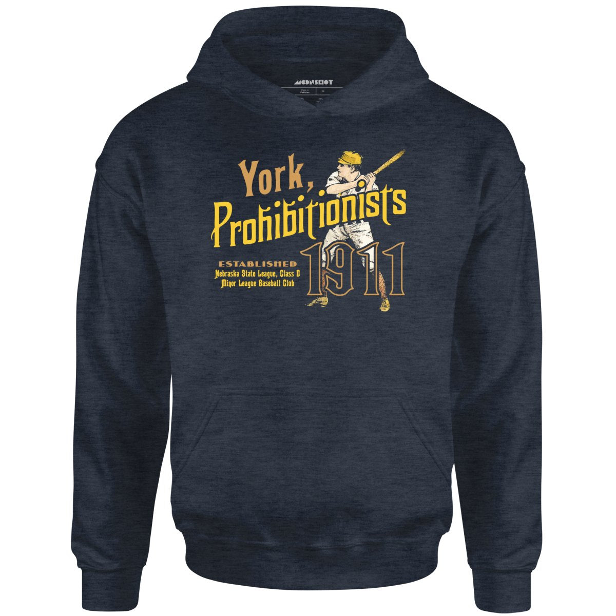York Prohibitionists - Nebraska - Vintage Defunct Baseball Teams - Unisex Hoodie