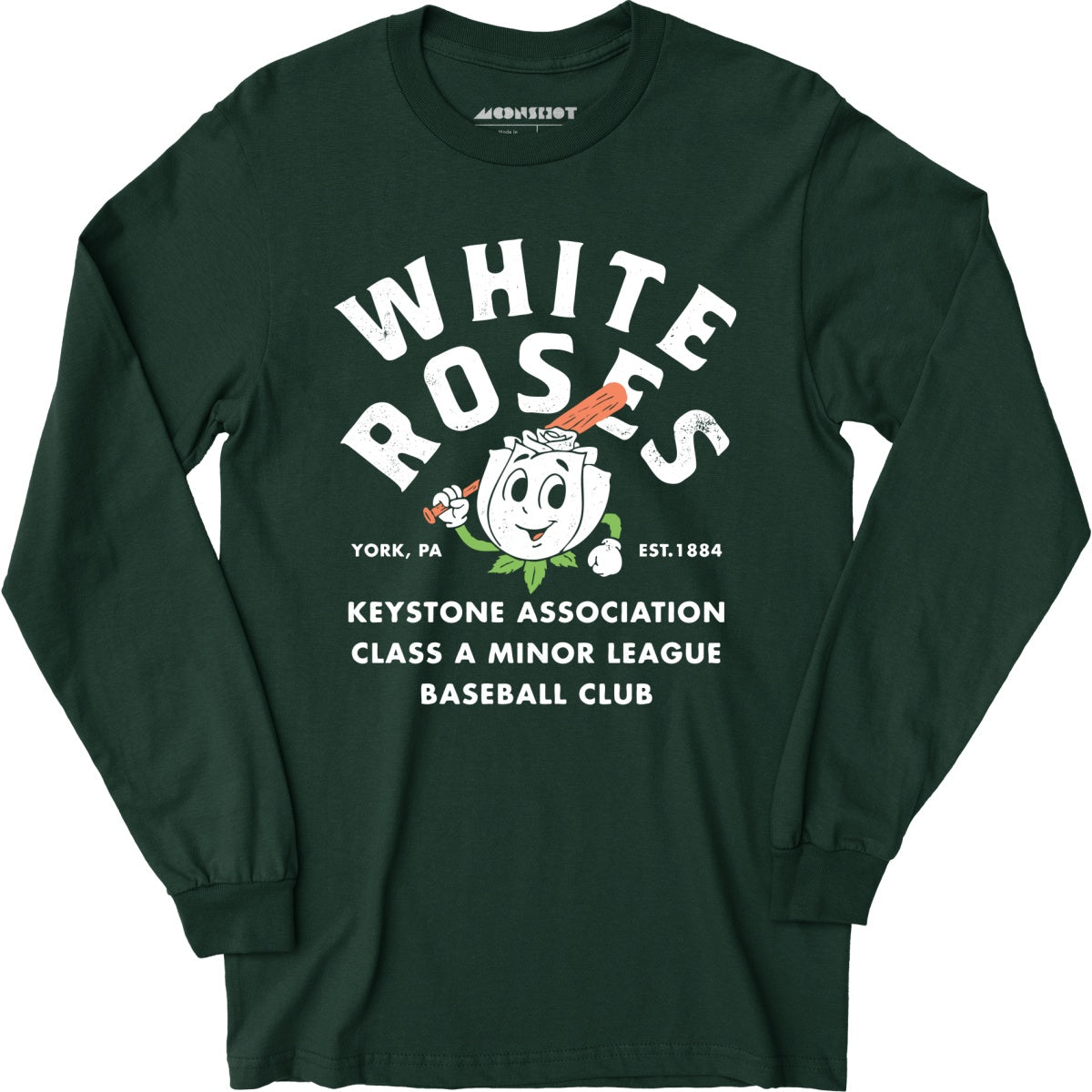 York White Roses - Pennsylvania - Vintage Defunct Baseball Teams - Long Sleeve T-Shirt