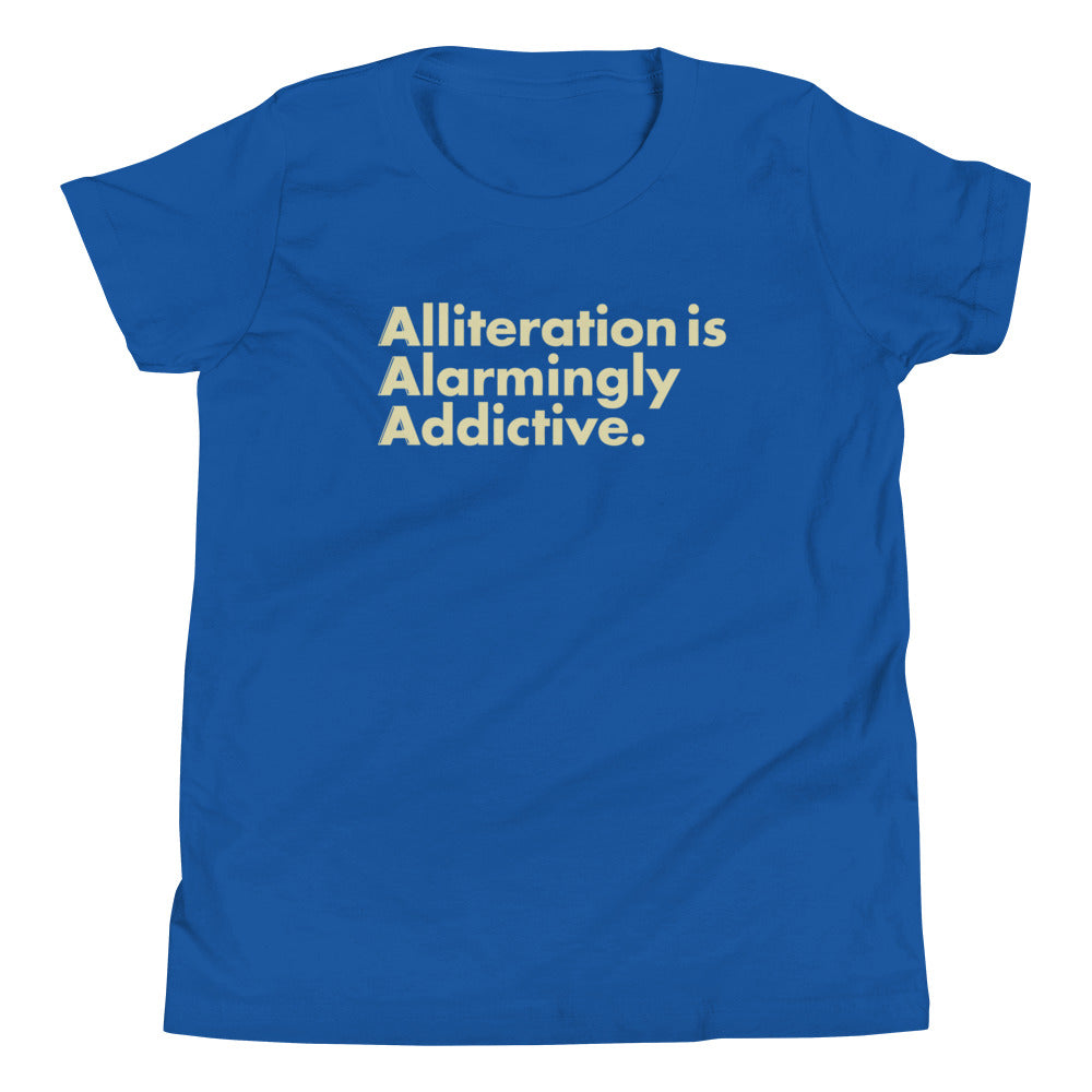 Alliteration Is Alarmingly Addictive Kid's Youth Tee