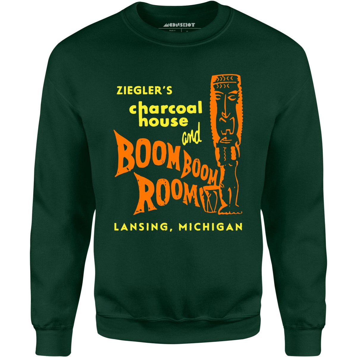 Ziegler's Charcoal House & Boom Boom Room - Lansing, MI - Vintage Tiki Bar - Unisex Sweatshirt