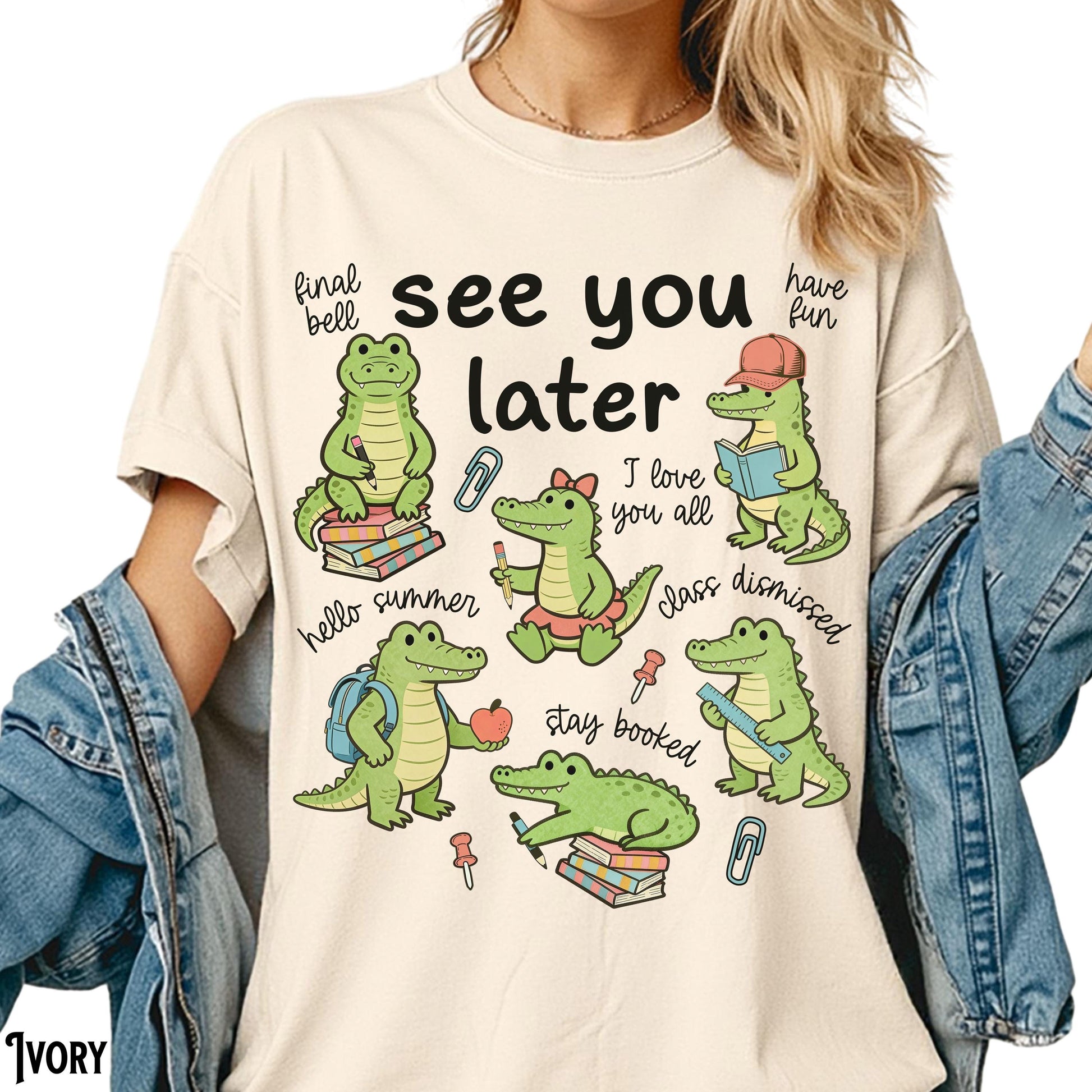 See Later Alligator Teacher Comfort Colors Last Day School Later Gator Tee Summer Break End School Year (1)