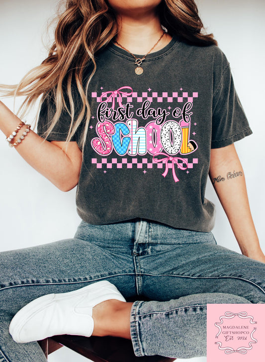 Comfort First Day School Preppy Back School Tee Teacher First Day School Retro Teachers Back School (1)