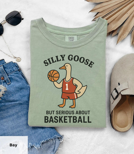 Silly Goose Basketball Goose Playing Basketball Tee Unisex T-shirt, Sweatshirt, Hoodie (1)