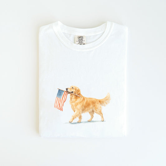 Golden Retriever American Flag Comfort Colors Golden Retriever 4th July Golden Mama Memorial Day Patriotic (1)