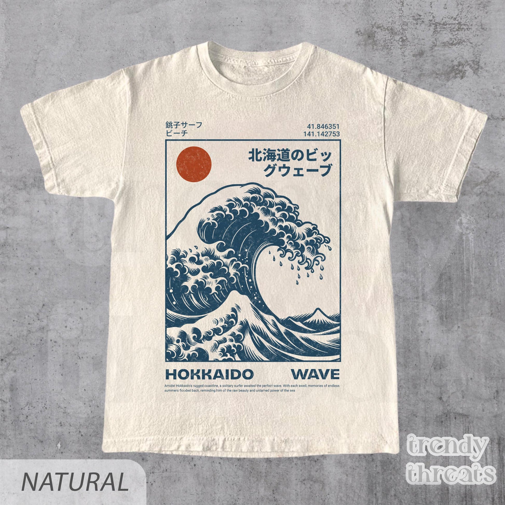 Hokkaido Wave Retro Japanese Surf Ukiyo-E Wave Vintage Japan Beach (1)