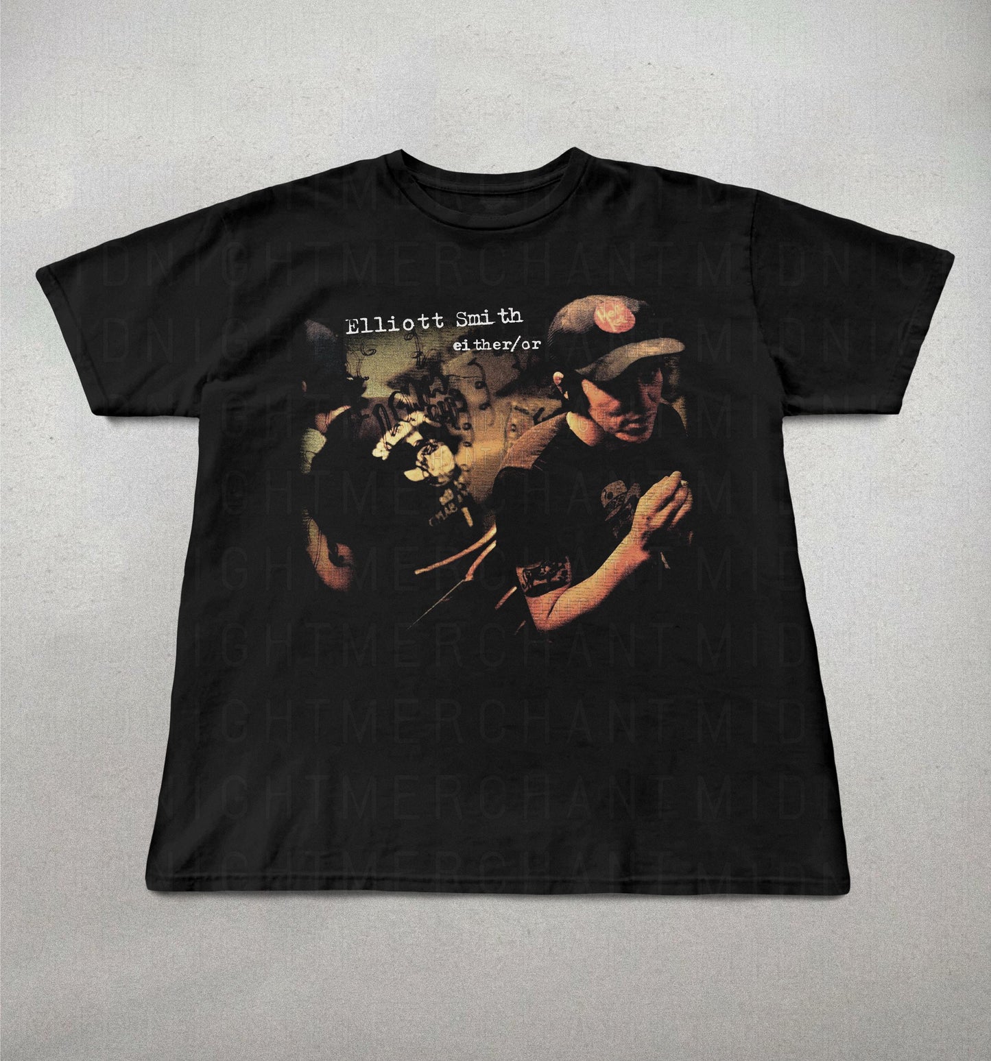 Elliot Smith Either Indie Folk Retro 90s Elliot Smith Alt Rock Tee 90s Band Tee (1)