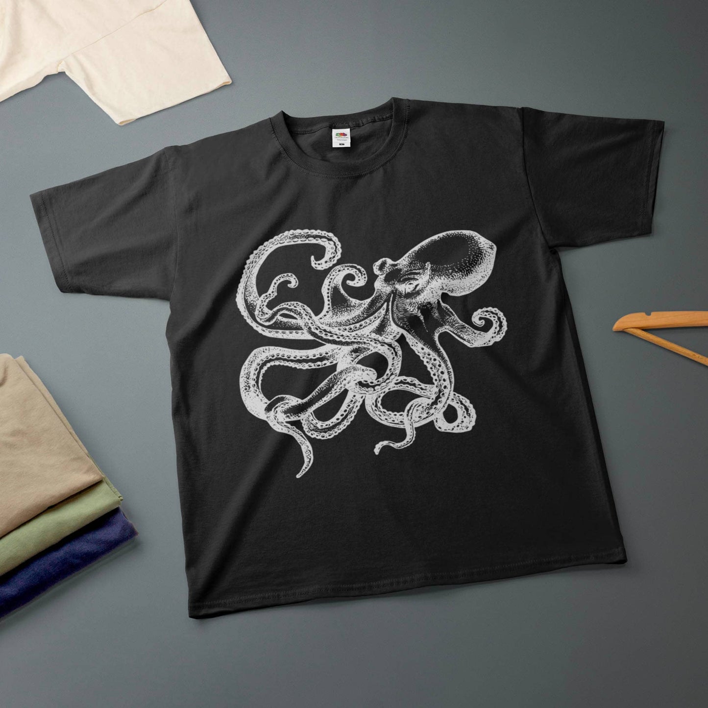 Octopus Ink Drawing Kraken Various Sizes Colours Tee Unisex T-shirt, Sweatshirt, Hoodie (1)