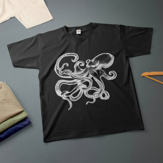 Octopus Ink Drawing Kraken Various Sizes Colours Tee Unisex T-shirt, Sweatshirt, Hoodie (1)