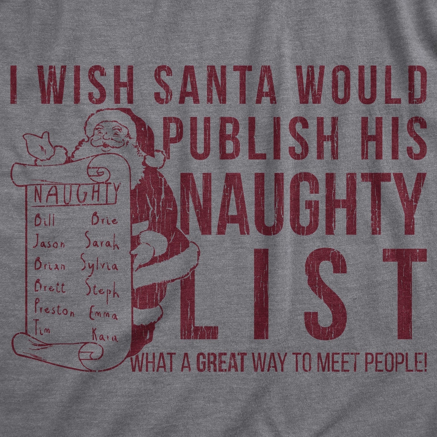 I Wish Santa Would Publish His Naughty List Women's T Shirt
