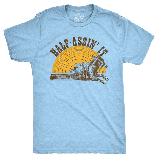 Half Assin It Men's T Shirt - clothing by TeeHivey.com (Image 1)