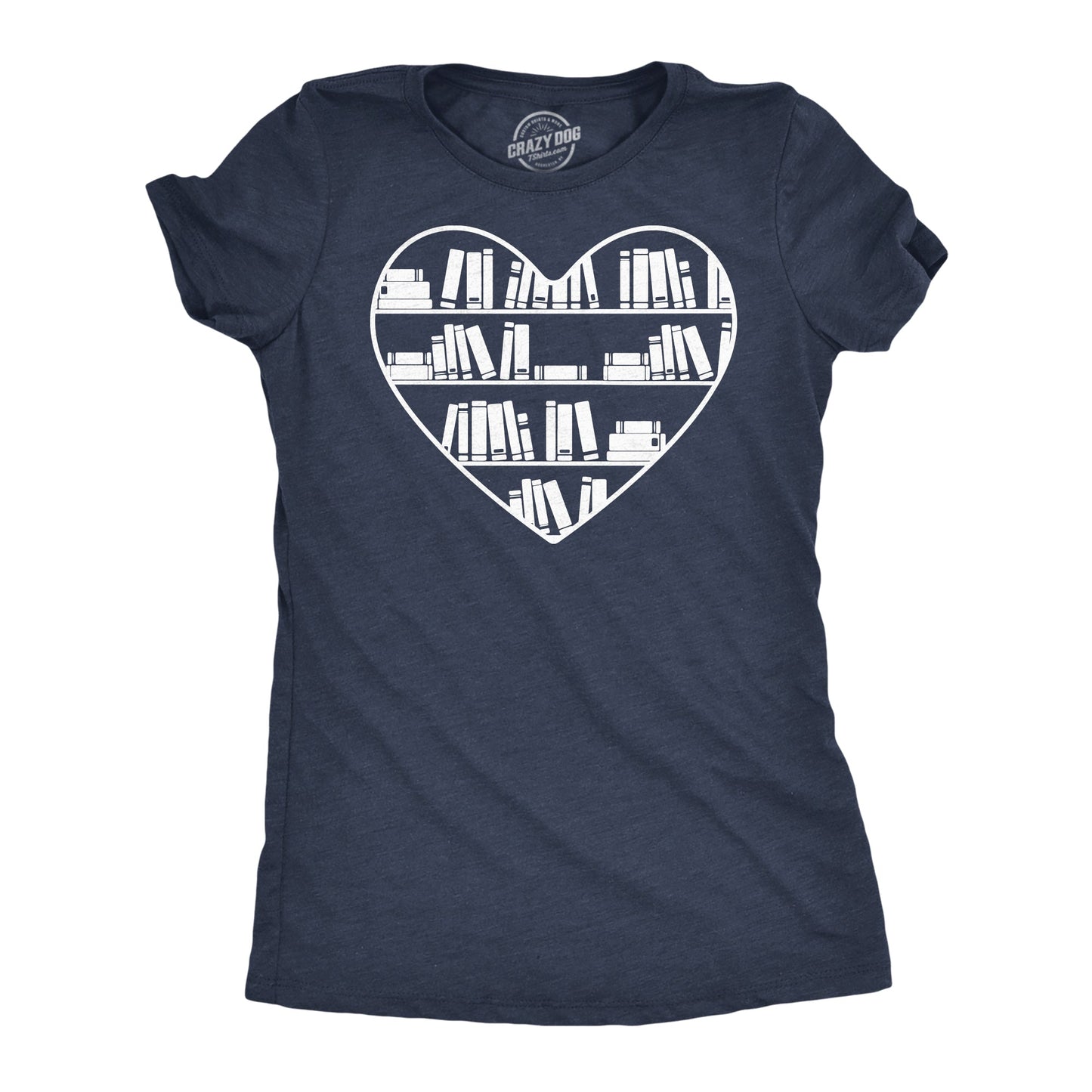 Bookshelf Heart Women's T Shirt