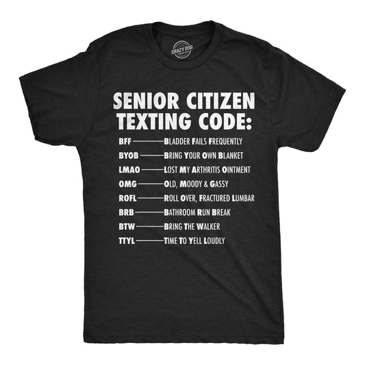 Senior Citizen Texting Code Men's T Shirt