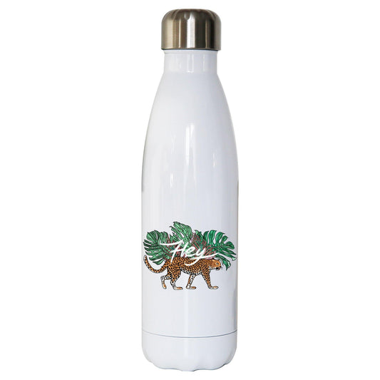 Hey illustration graphic design water bottle stainless steel reusable