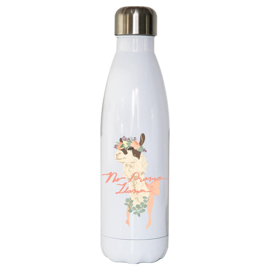 No drama llama funny illustration graphic design water bottle stainless steel reusable