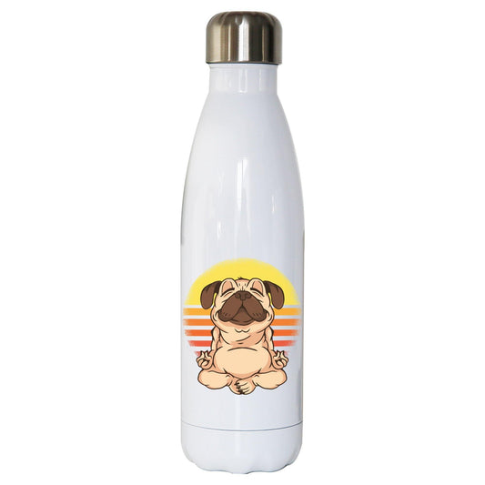 Yoga pug funny dog Water bottle stainless steel reusable