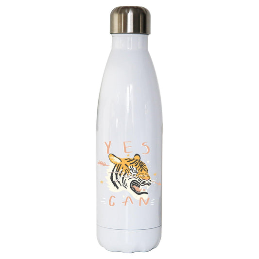 Yes you can tiger illustration graphic design water bottle stainless steel reusable