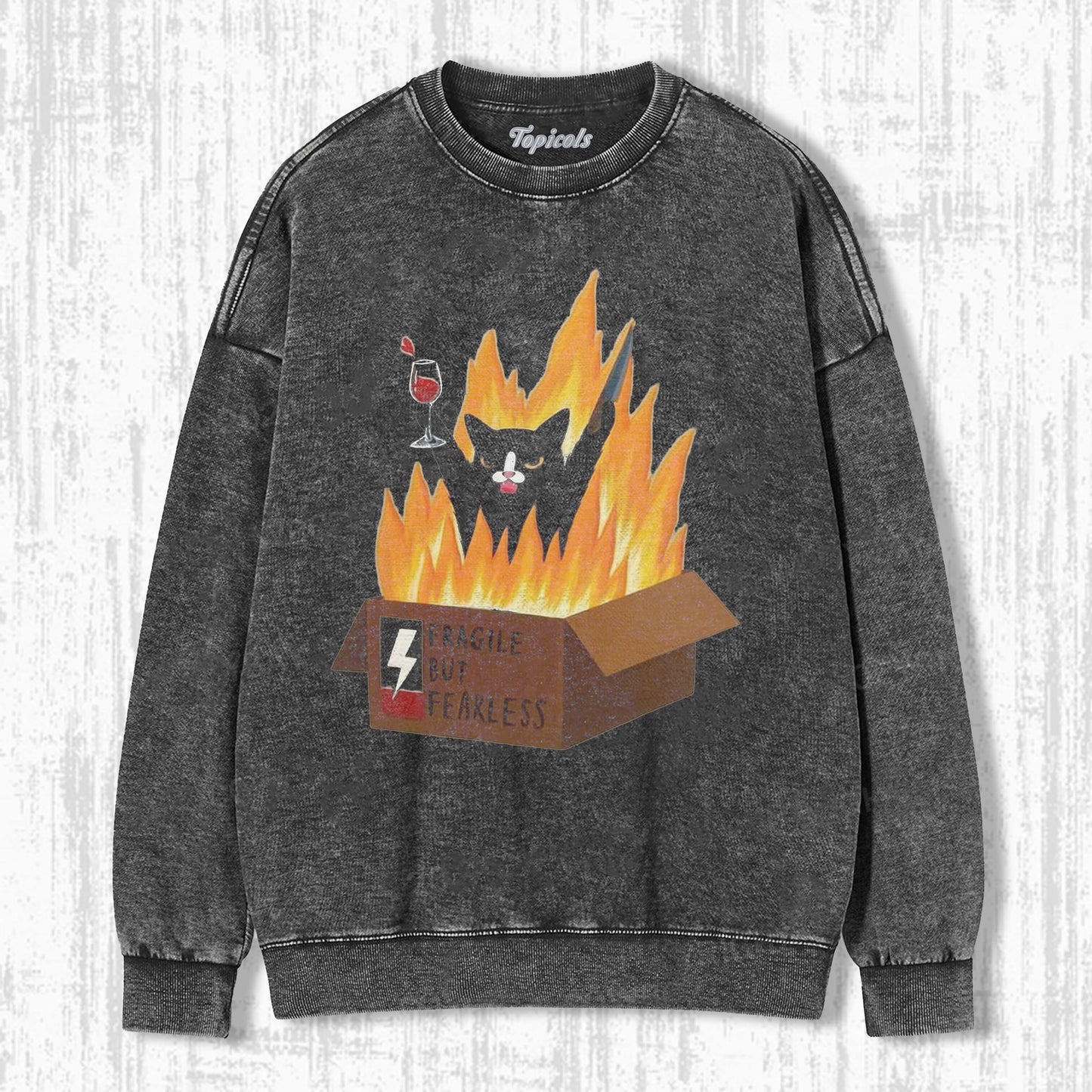 FRAGILE BUT FEARLESS CAT  SWEATSHIRTS