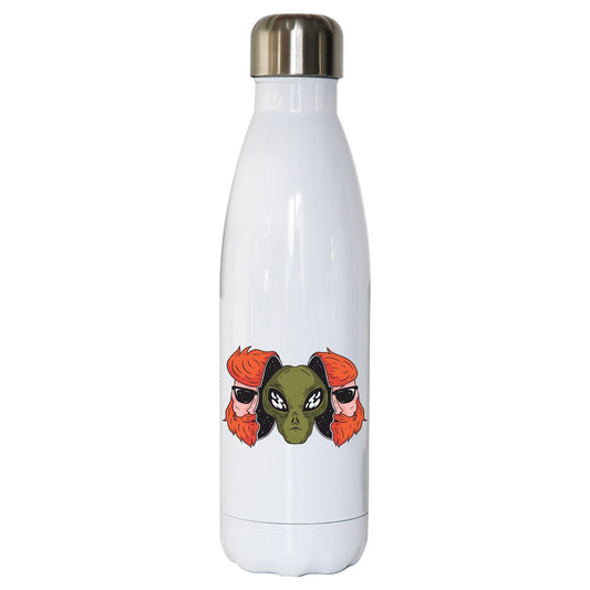 Hipster alien funny space water bottle stainless steel reusable
