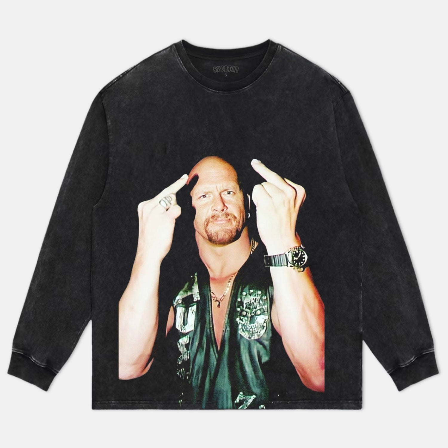 STONE COLD STEVE AUSTIN LONG SLEEVE | HOODIES Style003 - clothing by TeeHivey.com (Image 3)