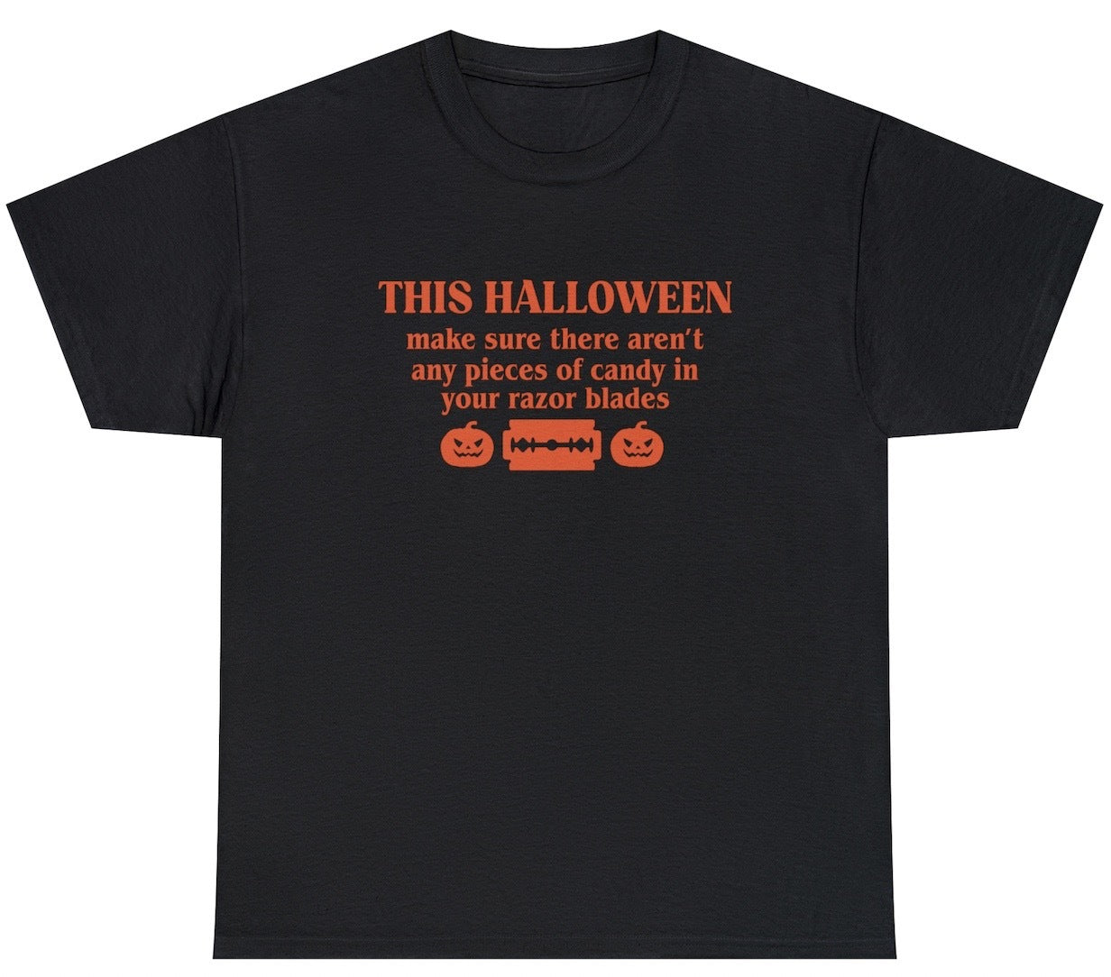 Razor Blade Candy Halloween Tee- Halloween Limited Edition Tee - clothing by TeeHivey.com (Image 1)