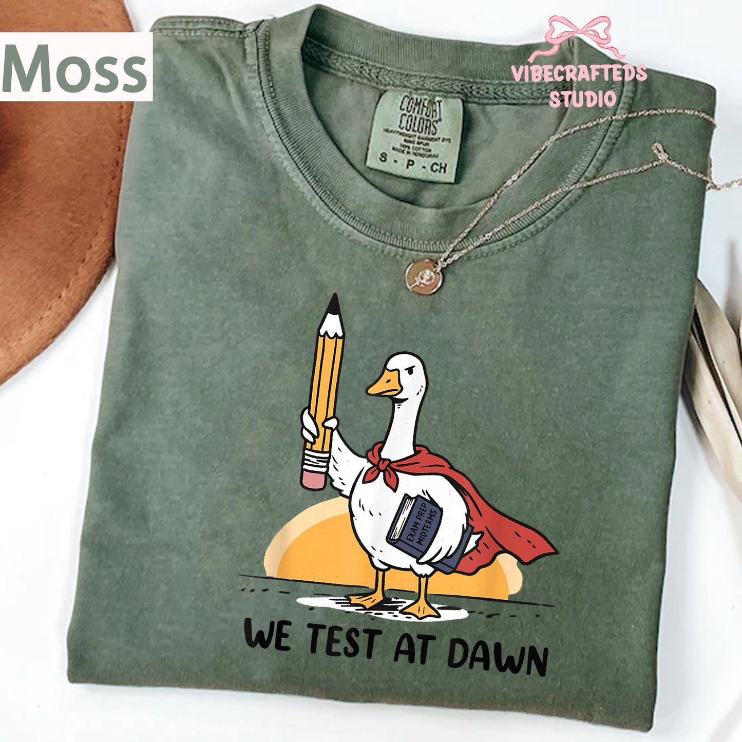 Test Dawn Teacher Goose Comfort Colors Test Day Teacher Teacher Humor Exam Day Goodbye School Tee (2)