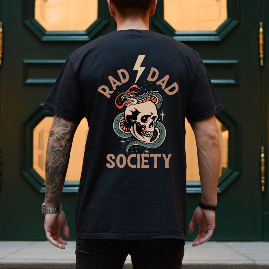 Rad Dad Society Dad Club Dad Life Tee First Fathers Day Dad Papa Husband Daddy (2)