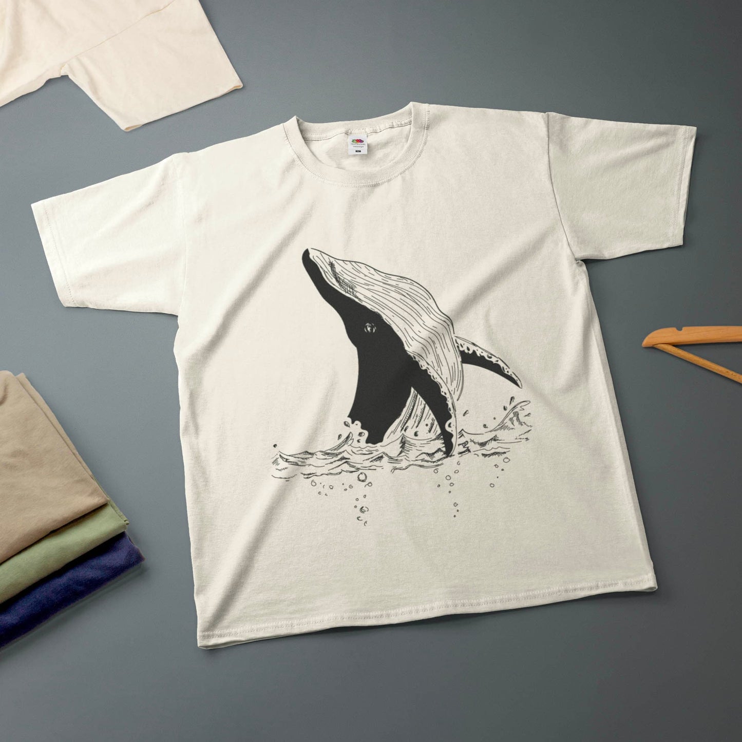 Whale Ink Drawing Various Sizes Colours Tee Unisex T-shirt, Sweatshirt, Hoodie (2)