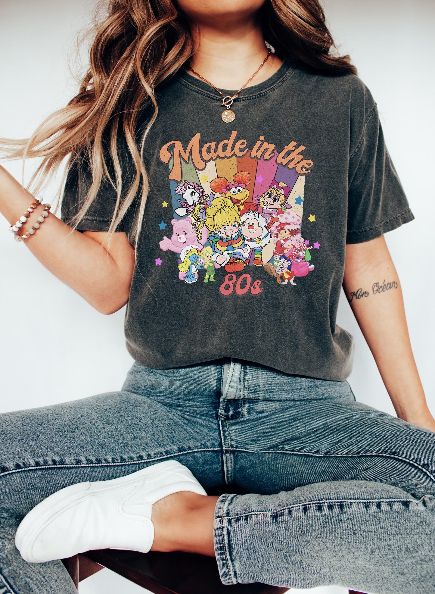 Cartoon Friends Nostalgia Made 80s 80s Y2k Tee 80s Party Rainbow Vintage 1980 Tee Birthday (2)