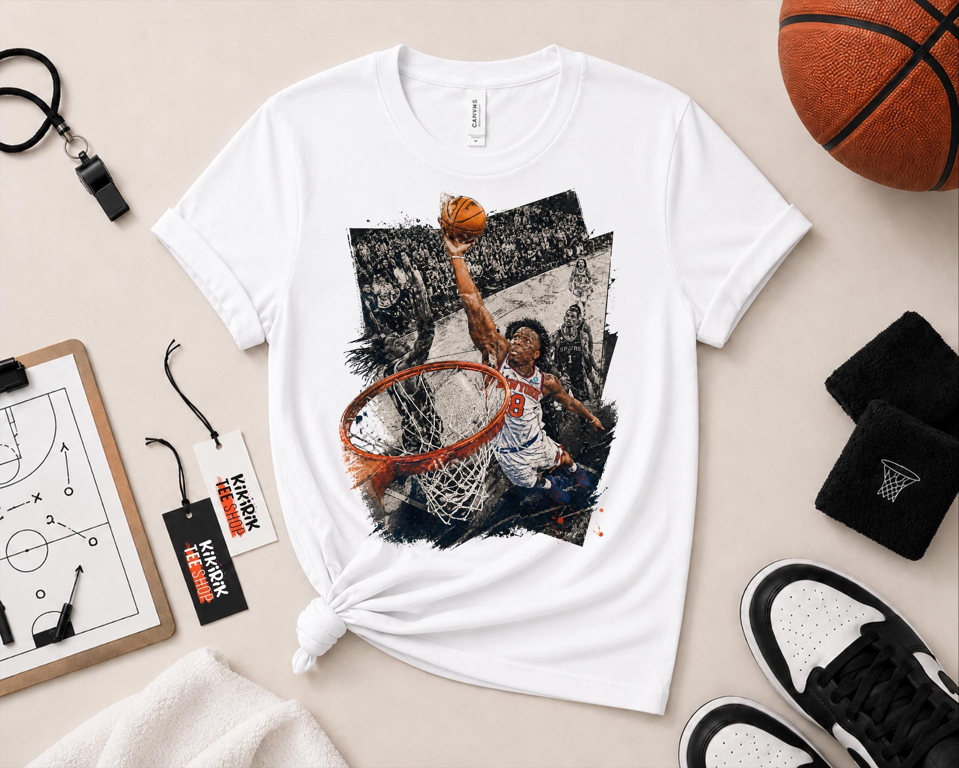 Og Anunoby Hand God York Knicks Retro Basketball Tee Option (2)