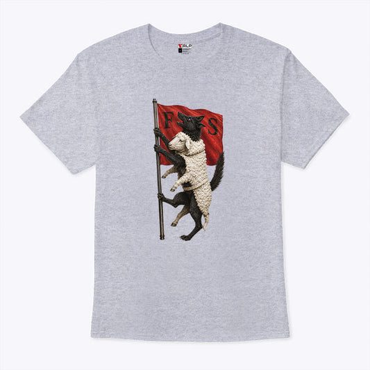 Black Cat Carrying Lamb Flag T Shirt