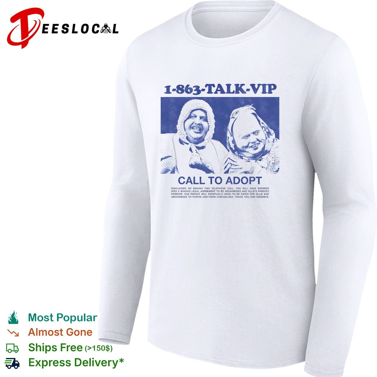 1 863 talk vip call to adopt shirt