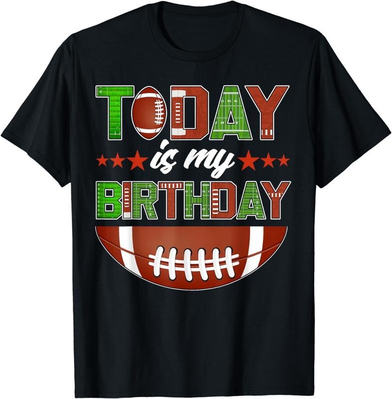 [100% Cotton] Today Is My Birthday Boy Family Party Football Decorations T-Shirt