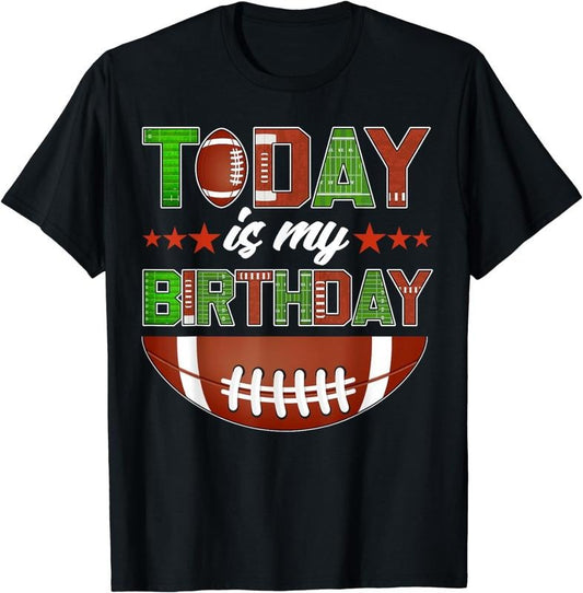 [100% Cotton] Today Is My Birthday Boy Family Party Football Decorations T-Shirt