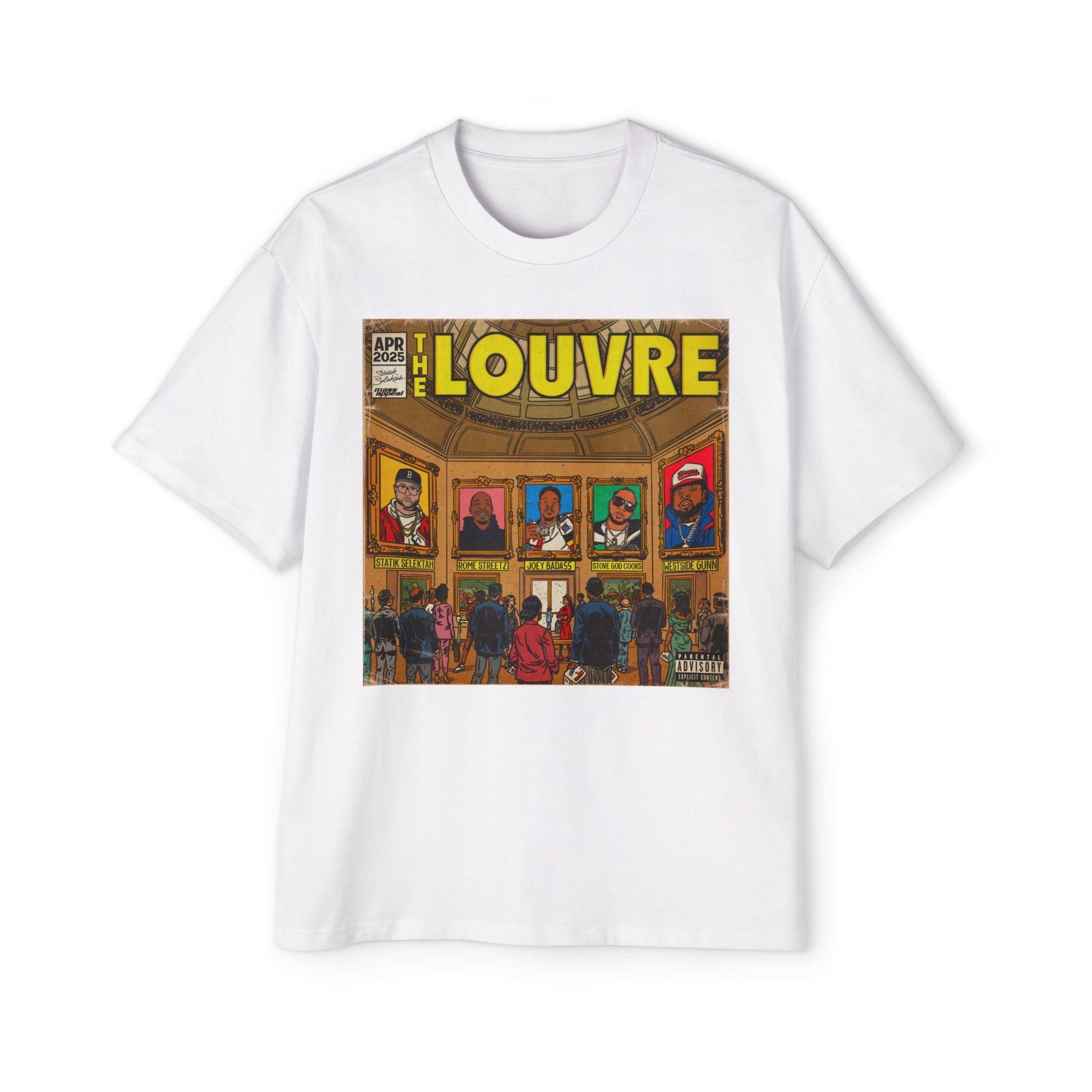 The Louvre - Men's Heavy Oversized Tee - clothing by TeeHivey.com (Image 2)